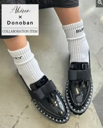 Akiron x Donoban 펄 리본 로퍼 Ssize
