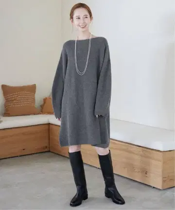 슬로브 이에나 SLOBE IENA 파인 울 니트 미니 원피스