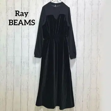 Ray BEAMS 와셔 벨로아 절개 원피스