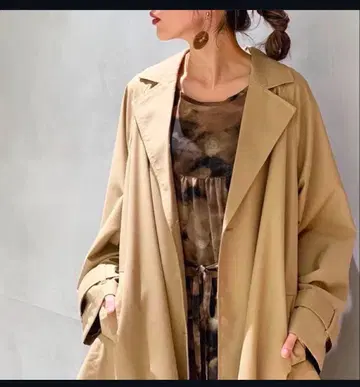 빅사이즈 라운드 트렌치코트