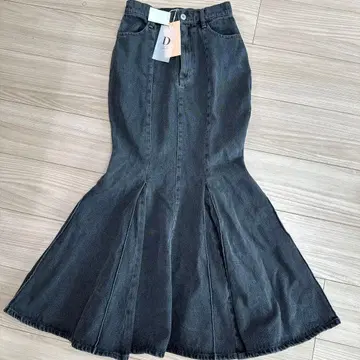 Darich 블랙 데님 머메이드 플레어 스커트 M