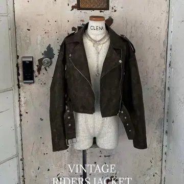 CLENA 다크 브라운 라이더 자켓