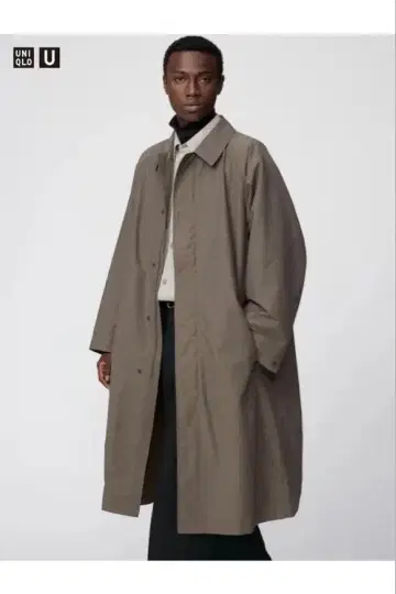 UNIQLO U 오버사이즈 스텐카라 코트 브라운 XS