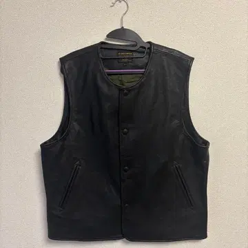 AT-DIRTY ATD 블랙 가죽 베스트 소가죽