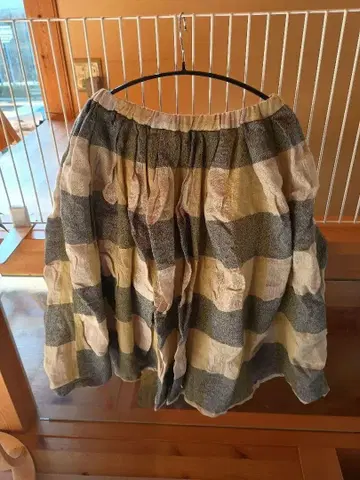 tumugu 츠무구 체크 무늬 울 린넨 스커트