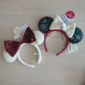 [택 포함 새상품] 디즈니 크리스마스 릴린린 머리띠 2종 세트