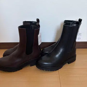 시마무라 사이드 고어 부츠 브라운 블랙 여성용 신발