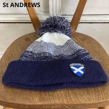 세인트앤드류스 니트 모자 캡 프리 네이비 폼폼 골프