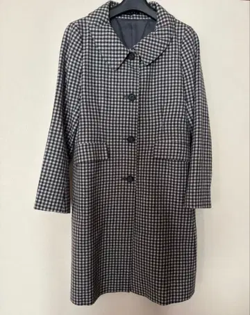 깅엄 체크 롱 코트 theory 띠어리 얇은 소재 코트 사이즈 2