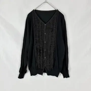 안티카 프릴 가디건 둥근넥 코튼 가디건