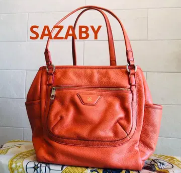 [레어] leather SAZABY 사자비 숄더백 리버서블 A4