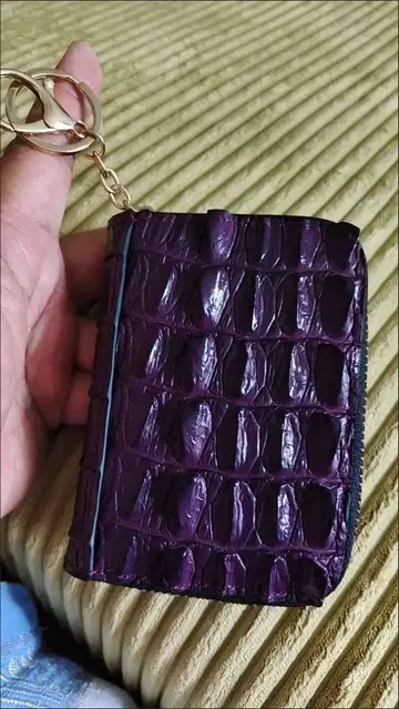 퍼플 크로커다일풍 동전 지갑
