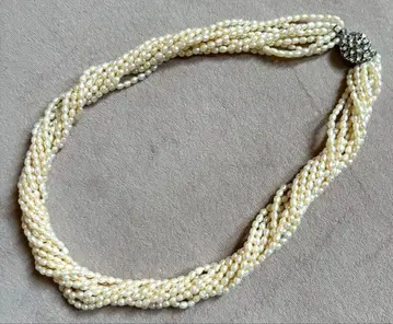 [ 새상품급 ] 10연 담수 양귀비 펄 목걸이