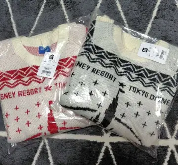 디즈니 리조트 신데렐라 성 스웨터 M 블랙 L 빨간색 니트