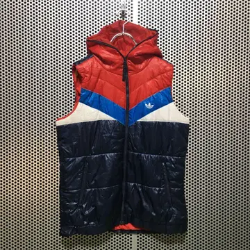 아디다스 충전솜 멀티 컬러 베스트 집업 후디 사이즈 40