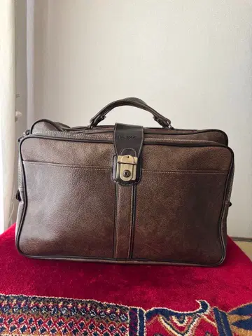 가죽 보스턴 백 브라운 중형