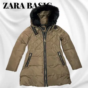ZARA BASIC 자라 브라운 다운 자켓 롱 퍼 포함
