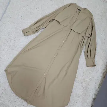 INDIVI 케이프풍 긴팔 셔츠 원피스 38 베이지 M