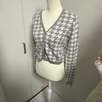 그레이 하운드 투스 패턴 가디건