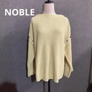 NOBLE 버튼 포함 옐로우 그린 릴랙스 니트