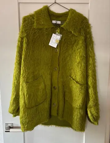 WEGO 퍼 터치 니트 블루종 (그린) 프리 사이즈