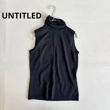 [언타이틀] 슬리브리스 니트 터틀넥 모 100% 블랙 심플/2