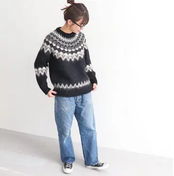 BATONER 노르딕 모헤어 크루넥 풀오버 2