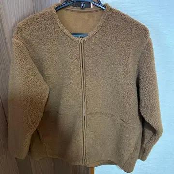 새상품급 무인양품 브라운 플리스 집업 자켓 XL