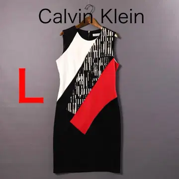 H4039 캘빈클라인 슬리브리스 무릎 기장 원피스