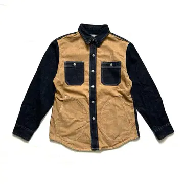 새상품급 KOJIMA GENES 코지마 진스 데님 콤보 헤링본 셔츠