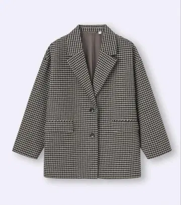 GU 지유 코지 멜톤 체크 하프 코트 M