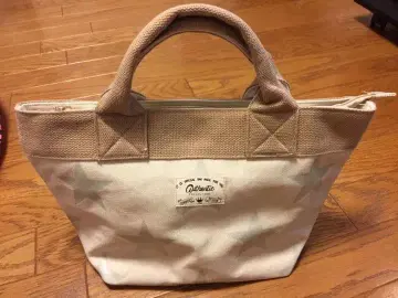 별 패턴 토트백 화이트