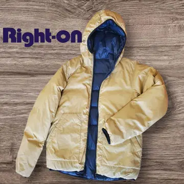 Right-on 리버서블 다운 자켓 머스타드/네이비