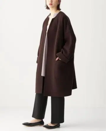 유나이티드 애로우즈 [ 시텐 ] 소프트 리버 루즈 롱 코트