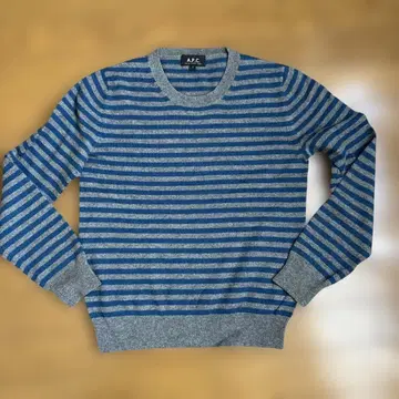 A.P.C. 파랑과 그레이 스트라이프 니트 캐시미어 100