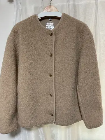 UNIQLO 크루넥 보아 플리스 자켓 XL 베이지