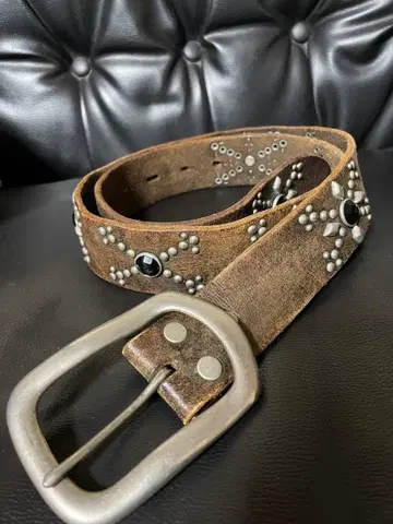 [ y2k ] Hawk Company 천연 가죽 스터드 벨트 구제 의류