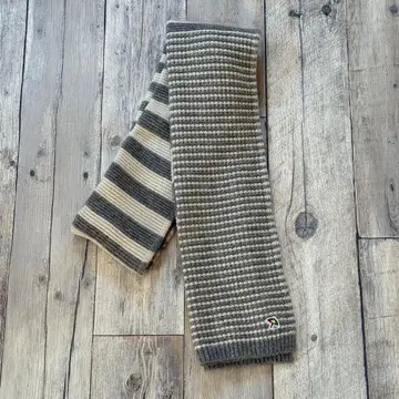 리버서블 니트 머플러 그레이 스트라이프