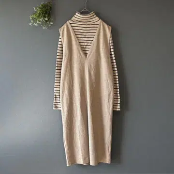 골지 (F) 루즈핏 종아리 기장 마터니티 코디 V넥 오버롤 스커트