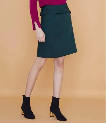 [새상품급] UNITED TOKYO 무릎 기장 스커트 딥 그린