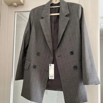 GU 더블 브레스트 자켓 S 사이즈 다크 그레이