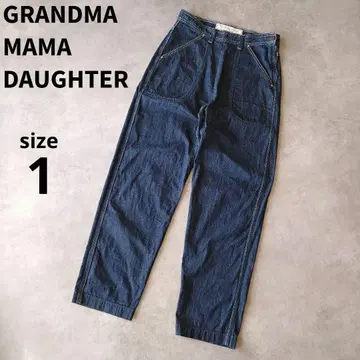 그랑마마 도터 사이드 지퍼 데님 팬츠 원 워시 블루