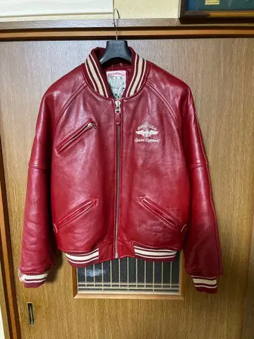 AVIREX 가죽 봄버 자켓 레드