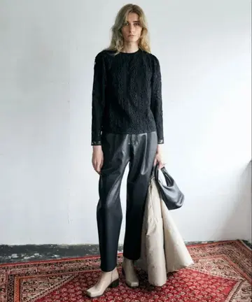 moussy 마우지 인조 가죽 팬츠