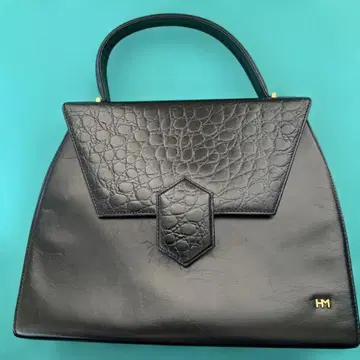 모리 하나에 HANAE MORI 블랙 포멀 핸드백 악어 엠보