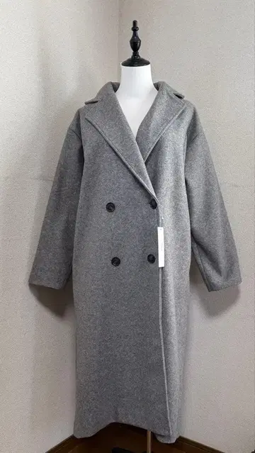 새상품 CFT. 그레이 더블 브레스트 롱 코트