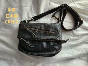 블랙 가죽 숄더백 소가죽 CREED