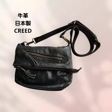 블랙 가죽 숄더백 소가죽 CREED 일본제