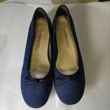 ONE WORLD 데님 플랫슈즈