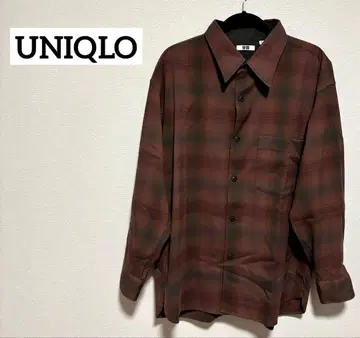 새상품급 UNIQLO 플란넬 체크 셔츠 레드 XL 오버 사이즈